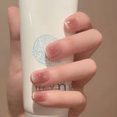 24Pcs Pink French Tips False Nails Fake Nails Full Cover Artificial Nails Press On Nails With Wearing Tools