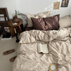 YICKYUE - spring comforter sets Dark Academia Vintage Brown Bedding Set