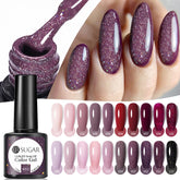 YICKYUE - 7.5ml Nude Glitter Color Nail Gel Polish Semi-permanent Varnish Soak Off Nail Art Base Top Coat UV LED Gel Manicure