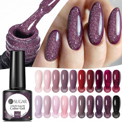 YICKYUE - 7.5ml Nude Glitter Color Nail Gel Polish Semi-permanent Varnish Soak Off Nail Art Base Top Coat UV LED Gel Manicure