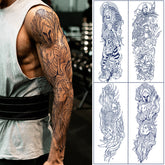 YICKYUE - Herbal Tattoo Sticker Full Arm Sleeve Semi Permanent 10-15 Day Long Lasting Waterproof Juice Ink Temporary Tattoos Large Size