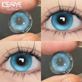 YICKYUE - 2PCS Blue Myopia Korean Lens Colored Pupils for Natural Effect Eye Contact Lenses with Degree 0~-8.00 Beauty Natural Lens