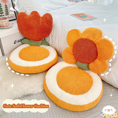 Kawaii Tulip Sun Flower Flower Seat Back Cushion Living Room Sofa Decorative Throw Pillow Soft Office Chair Cushion Room Decor