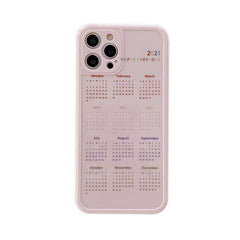 2021 calendar silicone phone case for iphone 12 mini x xs max xr 7 8 plus 11 pro max number cover capa shell fundas conque