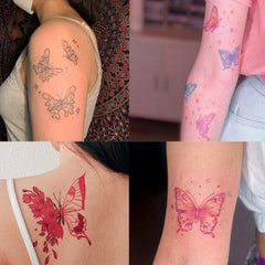 YICKYUE - 15 Sheets Ins Style Butterfly Series Temporary Tattoos for Women Men Y2K Animal Fake Tattoo Sticker Arm Waist Body Art Tatoos