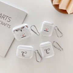 Funny face soft silicone cute cover clear earphone case for air pod 1/2 Bluetooth wireless charging box for apple airpod pro 3