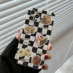 Bread coffee cake delicious soft silicone shockproof phone case for iphone x xr xsmax 12 mini 11 13 pro max 8 7 plus cute cover