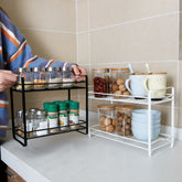 Yickyue Iron Kitchen Storage Rack Closet Shelf Dish Drying Rack Spice Jars Holder Seasoning Bottles Shelves Spice Rack Kitchen Organizer
