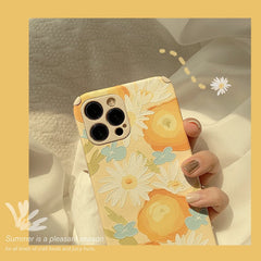 Ins art Oil painting flowers phone case leather capa conque for iphone 12 mini 11 pro max 7 8 plus x xr xs max summer cover