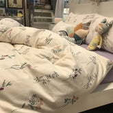Yickyue - American country floral bedding set girl,single double cotton twin full queen king home textile bed sheet pillowcase quilt cover