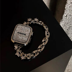 YICKYUE - Luxury Diamond Band For Apple Watch Band 49mm 41mm 40mm 44mm 42mm Star Metal Women Bracelet Strap For iWatch 9 SE 8 7 6 se 5 4 3