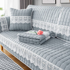 Autumn Winter Plush Sofa Covers Soft Peony Couch Cover Sofa Towel Sofa Cushion Continental Solid Color Sofa Towel Seat Cover
