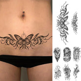 YICKYUE - Long Lasting Butterfly Wolf Totem Black Waterproof Temporary Tattoo Body Art Arm Sticker for Women Men and Girl
