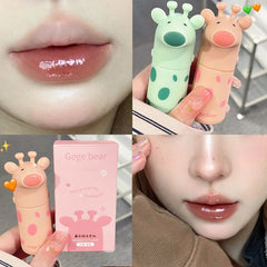 Yickyue Cute Deer Mirror Water Lip Gloss Red Lip Glaze Transparent Glass Lip Waterproof Lasting Liquid Lipstick Nude Clear Tint Makeup