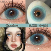 YICKYUE - New 1Pair Colored Contacts Lenses for Eyes with Degree 0-8.00 Myopia Fashion Blue Lenses Green Contacts Korean Lenses