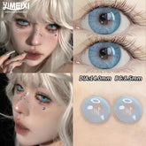YICKYUE - 2pcs Colored Contact Lenses for Eyes Natural Look Blue Eye Lenses with Degree Myopia Makeup Beauty Pupil Gray Eyes New
