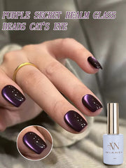 YICKYUE - 12ML 1PCS Purple Glass Bead Cat Eye Gel Nail Polish Autumn 2025 New Whitening Strobe Cat Eye Nail Polish UV Light Nails