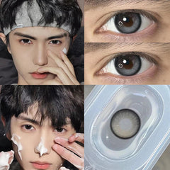 YICKYUE - 1 Pair Men Lenses Colored Contact Lenses for Eyes Blue Eye Lenses Natural Prescription Myopia Beauty Pupil Free Shipping