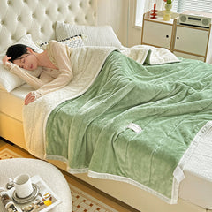 Yickyue Simple Imitation Lamb's Wool Autumn Warm Blankets for Beds Mechanical Wash Adults Children Thicken Blanket Warmth Soft Quilt