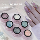 8ml Shell Thread Nail Gel DIY Nail Art Pearl Shell Thread Painting Gel Nail Varnish UV LED Gel 6 Colors Popular Varnish Uv Gel