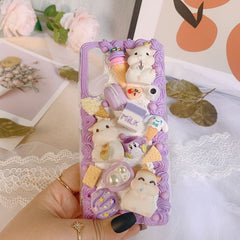 Handmade For Samsung s21 ultra case 3D Caroon galaxy s20 FE s10/s9/s8 plus Kawaii phone shell note 20 creamy cover a52 a72 5G