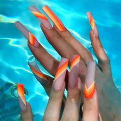 24 Pcs Autumn Khaki Plaid Acrylic Ballet Fake Nails With Glue Korean Cute Press On False Nail Tips Tools For Manicure Decoration