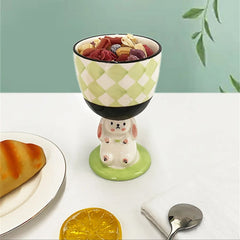 YICKYUE - Heal The Rabbit Cartoon Goblet Cute Hand-painted Three-dimensional Hand Pinch Mugs Irregular Large Capacity Coffee Cups