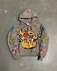 Hearujoy 90s Streetwear American Retro Street Hip Hop Pattern Print Men Hoodie Y2k Gothic Punk Oversized Women Streetwear Pullover Harajuku Sweatshirt