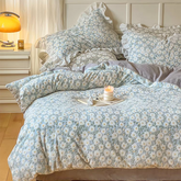 YICKYUE - Pastel Daisy Bedding Set - Blue