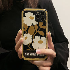 Retro flower leather phone case for iphone 8 7 plus xsmax x xr 11 12 mini 13 pro max soft silicone shockproof couple cover capa
