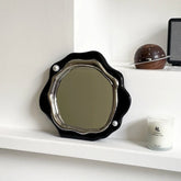 YICKYUE A Niche Mirror Modern Style French Wave Mirror Irregular Light Luxury Design Mirror Ornament