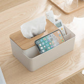 Wood Tissue Box Multifunction Storage Box Desktop Organizer for TV Remote Control Phone Holder Cosmetic Container Napkin Holder