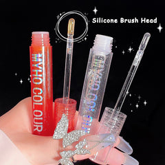 YICKYUE - Mirror Pearl Lip Gloss Moisturizes Transparent Waterproof Lip Oil Crystal Jelly Tint Lip Care Plumper Korean Lipsticks Cosmetics