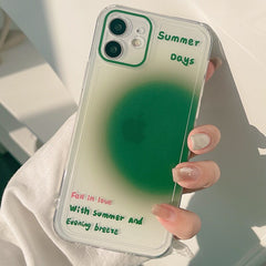 Green Gradient phone case for iphone 7 8 plus x xs max xr se 11 12 pro max mini ins silicone cases cover cute cover capa