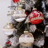 Yickyue 12Pcs/Set 100mm Christmas Tree Decor Balls Party Hanging Ornament Perfect for Home Holiday Wedding Xmas Decorations Gold Red