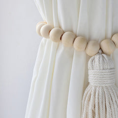 Wood Bead Decorative Curtains Fringe Curtain Tieback Home Decoration Accessories Curtain Holdback For Living Room Bedroom Decor