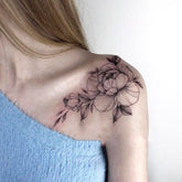 Waterproof Temporary Tattoo Sticker Sketch Flower Design Body Art Fake Tattoo Flash Tattoo Clavicle Female