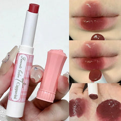 YICKYUE - Water Light Jelly Mirror Lipstick Long Lasting No Fade Moisturizing Non-stick Cup Solid Lip Gloss Women Korean Makeup Cosmetics