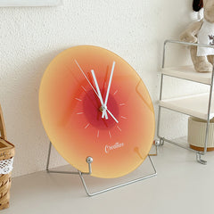 YICKYUE - Nordic Sunset Clock Orange Wall Clock Luxury Decoration Silent Creative Ins living Room Fashion Piece Modern Home Ornaments