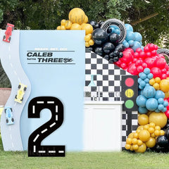 YICKYUE - 0-9 Track Numbers Decoration Racing Theme Cardboard Cutout DIY Boys Birthday Age Sign Baby Shower Party Decor Photo Props