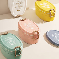 2 Layer Lunch Box Seal Eco-friendly PP Material Bento Box Food Containe For Student Office Worker Microwave Oven Safe