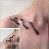YICKYUE - Black Snake Collarbone Temporary Tattoo Stickers Men and Women Tatouages Et Art Corporel Fake Tattoo Cool Tatuajes Tenporales