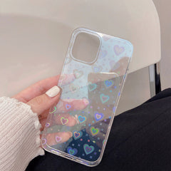 Gradient Laser Love Heart Case For Xiaomi Redmi Note 10 Pro 11 8 9 Pro 8T 9S 10S 9A 9C 10 Case Poco F3 X3 NFC M3 M4 Pro Cover