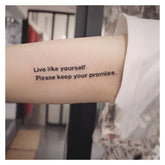 Waterproof Temporary Tattoo Stickers Black and White English Alphabet Tattoo Flash Tattoo Arm Female Male