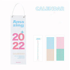 1pc Creative 2022 Vertical Calendar Kawaii Wall Academic Planner Time Management Lanyard Notebook Cute School Supplies