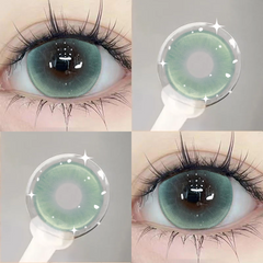 YICKYUE - 1 Pair Korean Lenses Colored Contact Lenses with Prescription Purple Myopia Lenses Natural High Quality Beautiful Pupil