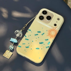 Cute IMD Bling Blue Foil Fish Phone Case for IPhone 15 16 Pro Max 17 Promax 14 Pro Max Shockproof Fish Soft Back Funda Cover