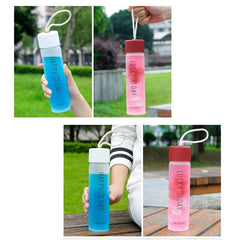 Portable Glass Water Bottle Frosted Glass Bottle Outdoor Sports Travel Camping Tumbler Cup Matte Juice Milk Water Cup Tea Cup