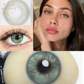 YICKYUE Elsa Green Contact Lenses for Eyes Natural Yearly Contact Lens Big Beauty Pupil Degrees Prescription Myopia