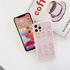 2021 calendar silicone phone case for iphone 12 mini x xs max xr 7 8 plus 11 pro max number cover capa shell fundas conque